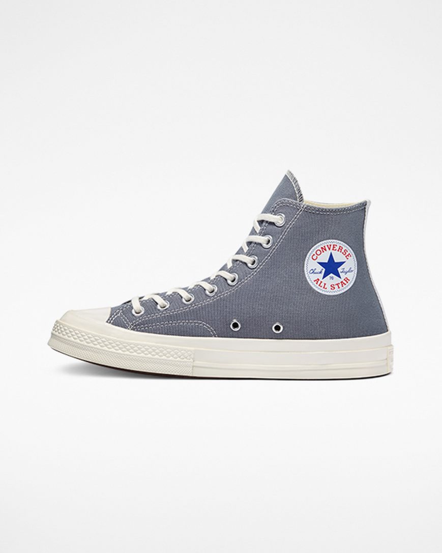 Dámské Boty Vysoké Converse x Comme des Garçons PLAY Chuck 70 Šedé Černé | CZ NGZR32